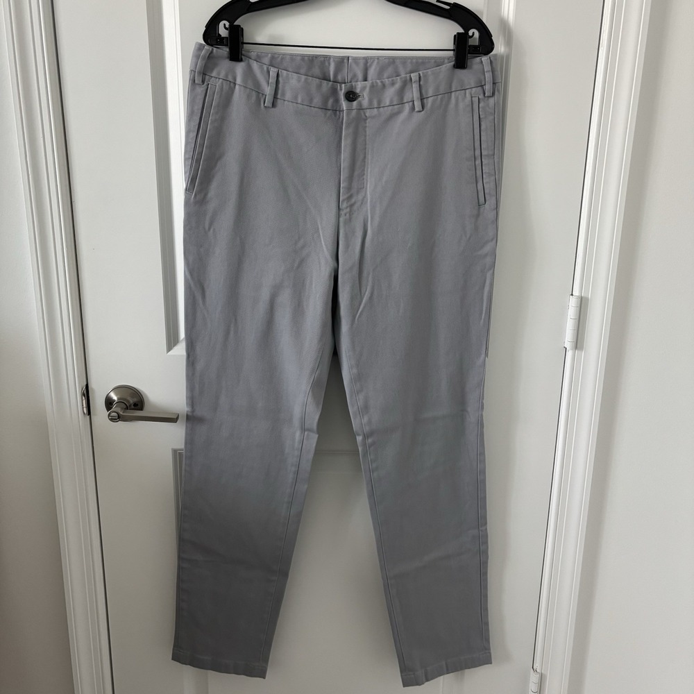 J. Hilburn Chino Pants Mens 36x32 Light Gray Cotton Stretch Preppy